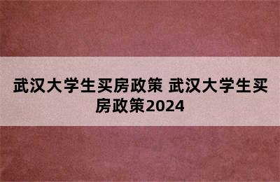 武汉大学生买房政策 武汉大学生买房政策2024